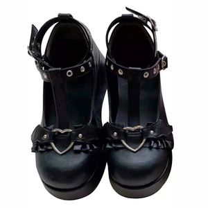 🦇Bat wing adorable emo/gothic Lolita platforms Mary Jane style